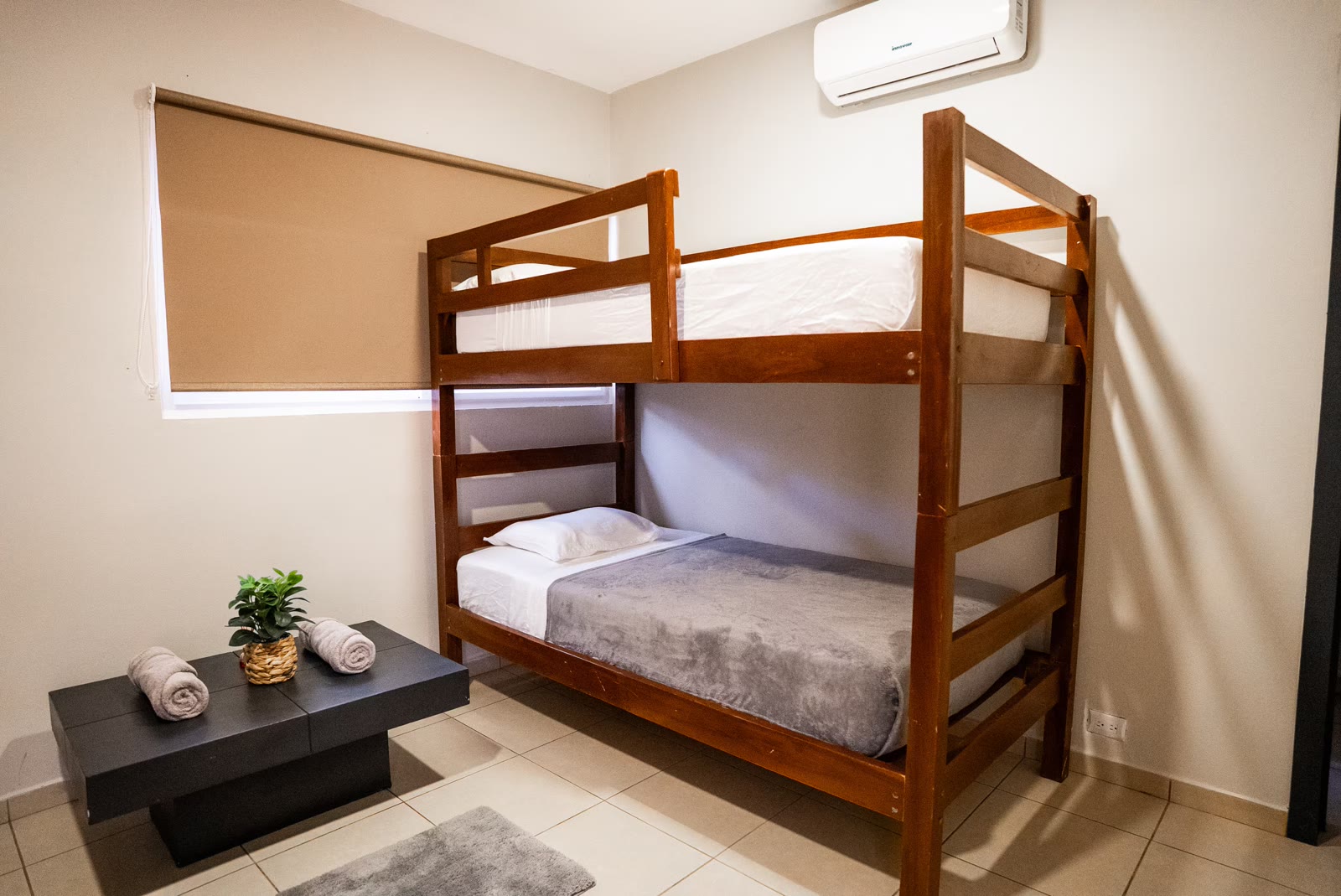 Close view of one of bedroom five's bunk beds